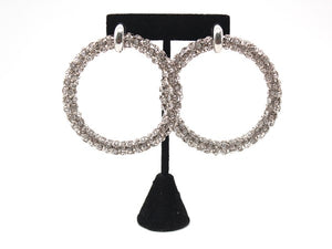 BOLD RHINESTONE HOOP EARRINGS