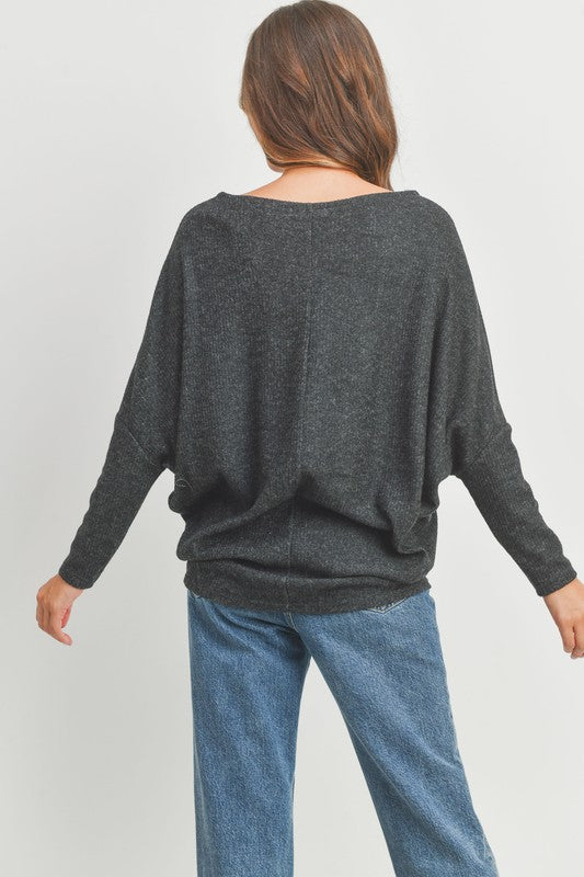 Drop Shoulder Knit Top
