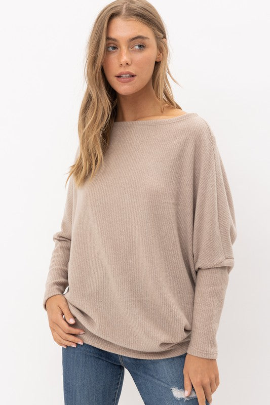 Drop Shoulder Knit Top