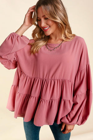 Drop Shoulder Babydoll Woven Top