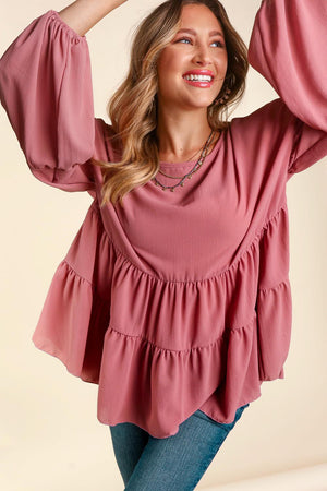 Drop Shoulder Babydoll Woven Top