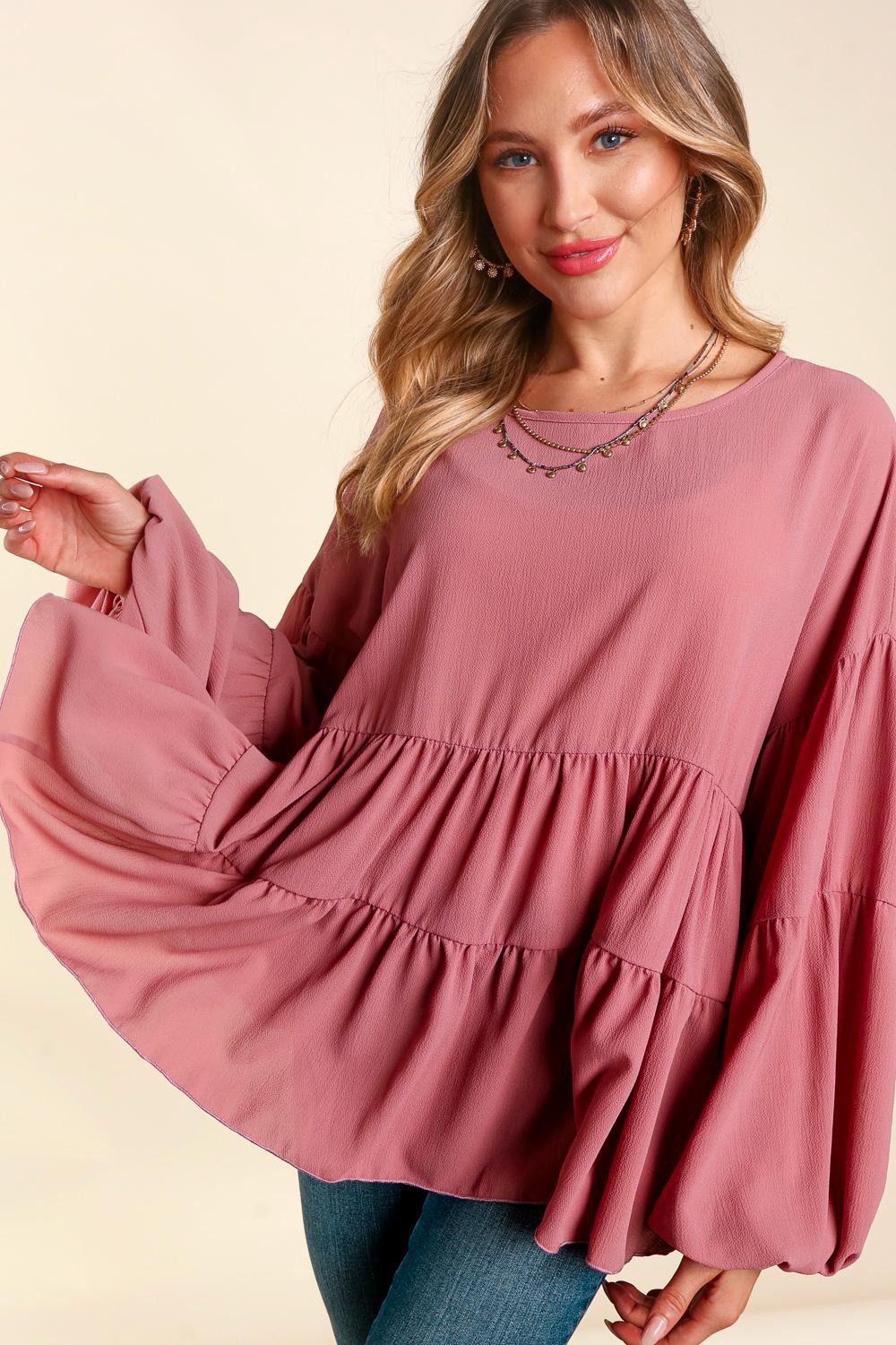 Drop Shoulder Babydoll Woven Top